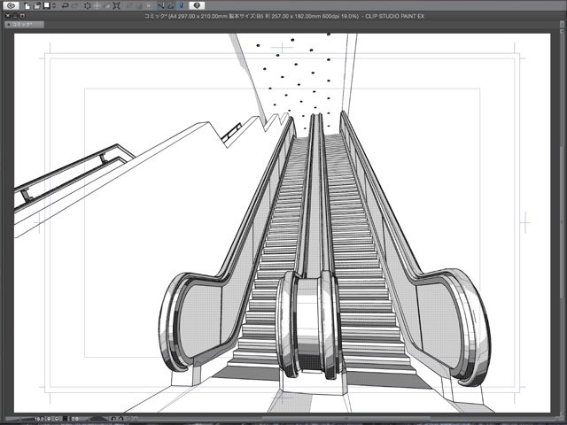 漫画背景用3D素材_「地下鉄入り口ビル」(CLIP STUDIO用 3Dオブジェクト)