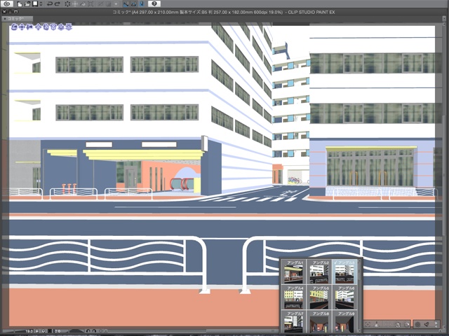 漫画背景用3D素材_「地下鉄入り口ビル」(CLIP STUDIO用 3Dオブジェクト)