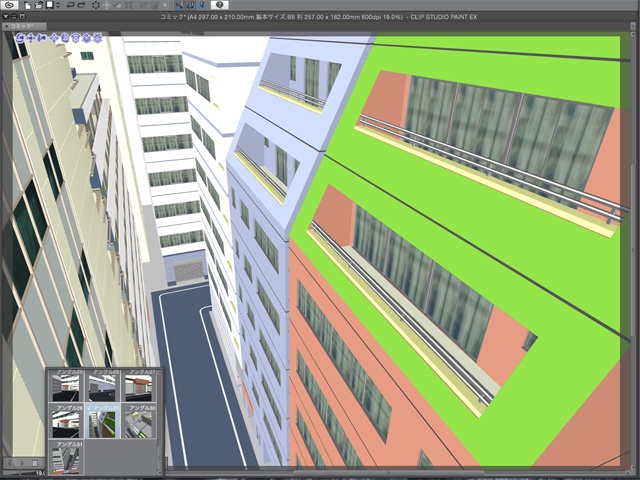 漫画背景用3D素材_「地下鉄入り口ビル」(CLIP STUDIO用 3Dオブジェクト)