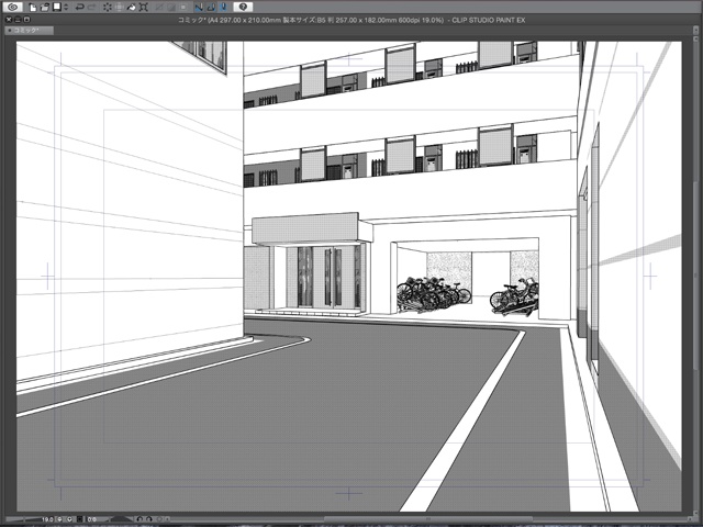 漫画背景用3D素材_「地下鉄入り口ビル」(CLIP STUDIO用 3Dオブジェクト)