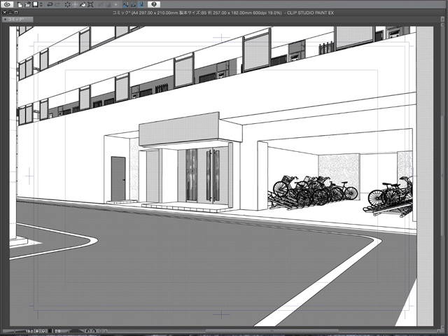 漫画背景用3D素材_「地下鉄入り口ビル」(CLIP STUDIO用 3Dオブジェクト)