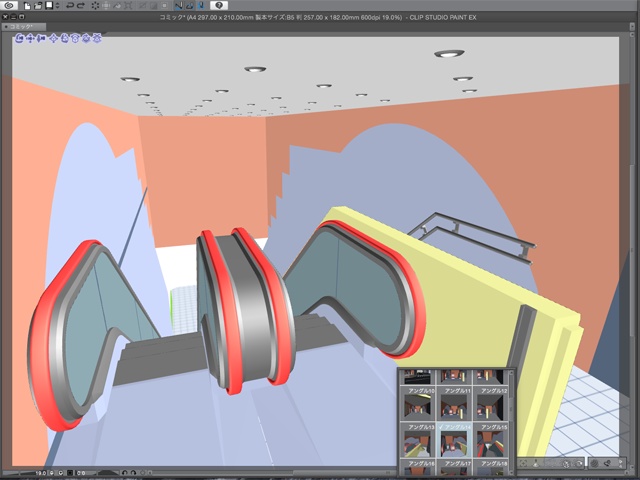漫画背景用3D素材_「地下鉄入り口ビル」(CLIP STUDIO用 3Dオブジェクト)