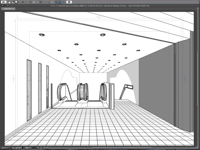漫画背景用3D素材_「地下鉄入り口ビル」(CLIP STUDIO用 3Dオブジェクト)