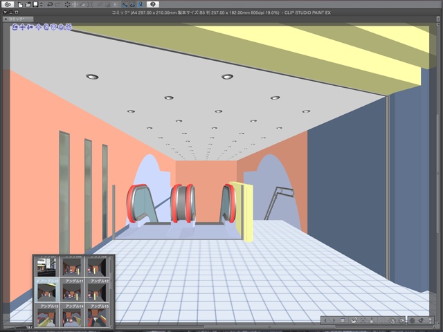 漫画背景用3D素材_「地下鉄入り口ビル」(CLIP STUDIO用 3Dオブジェクト)