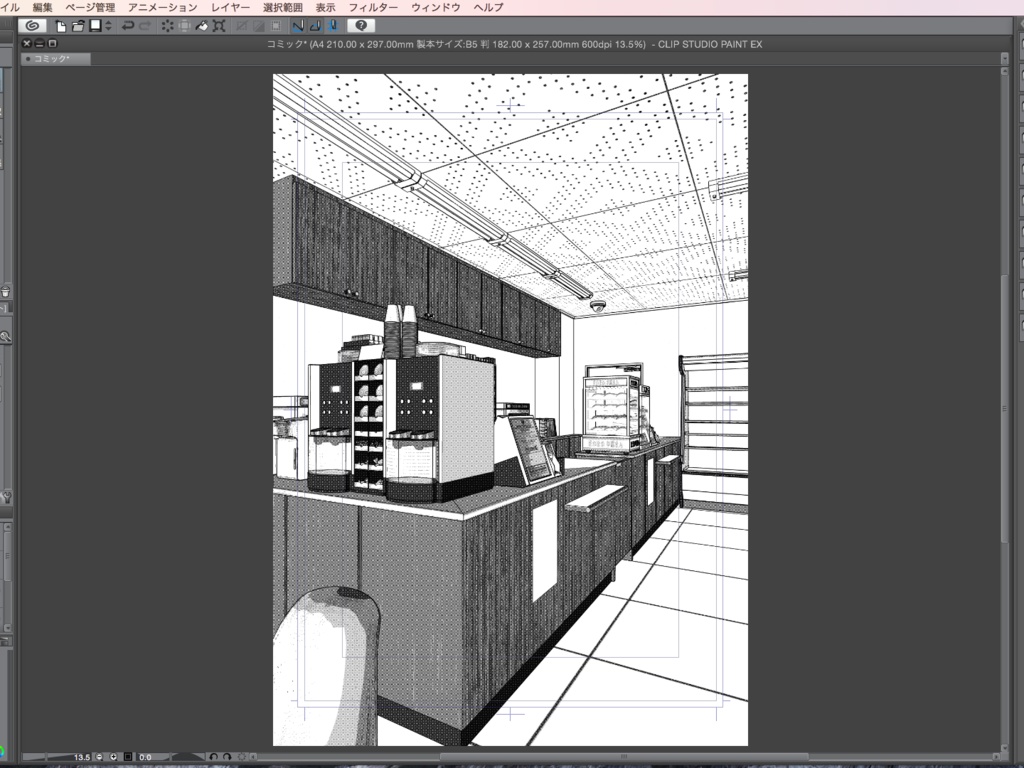 漫画背景用3D素材_「コンビニ_郊外版」(CLIP STUDIO用 3Dオブジェクト)
