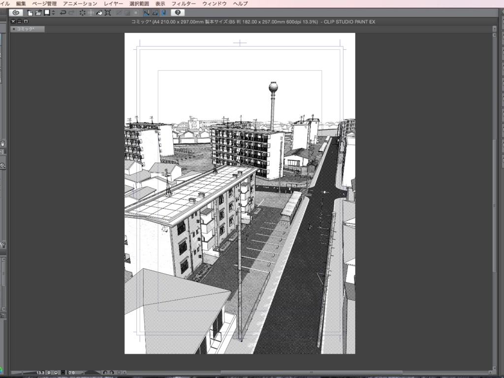 漫画背景用3D素材_「団地」(CLIP STUDIO PAINT用 3Dオブジェクト.cs3o)