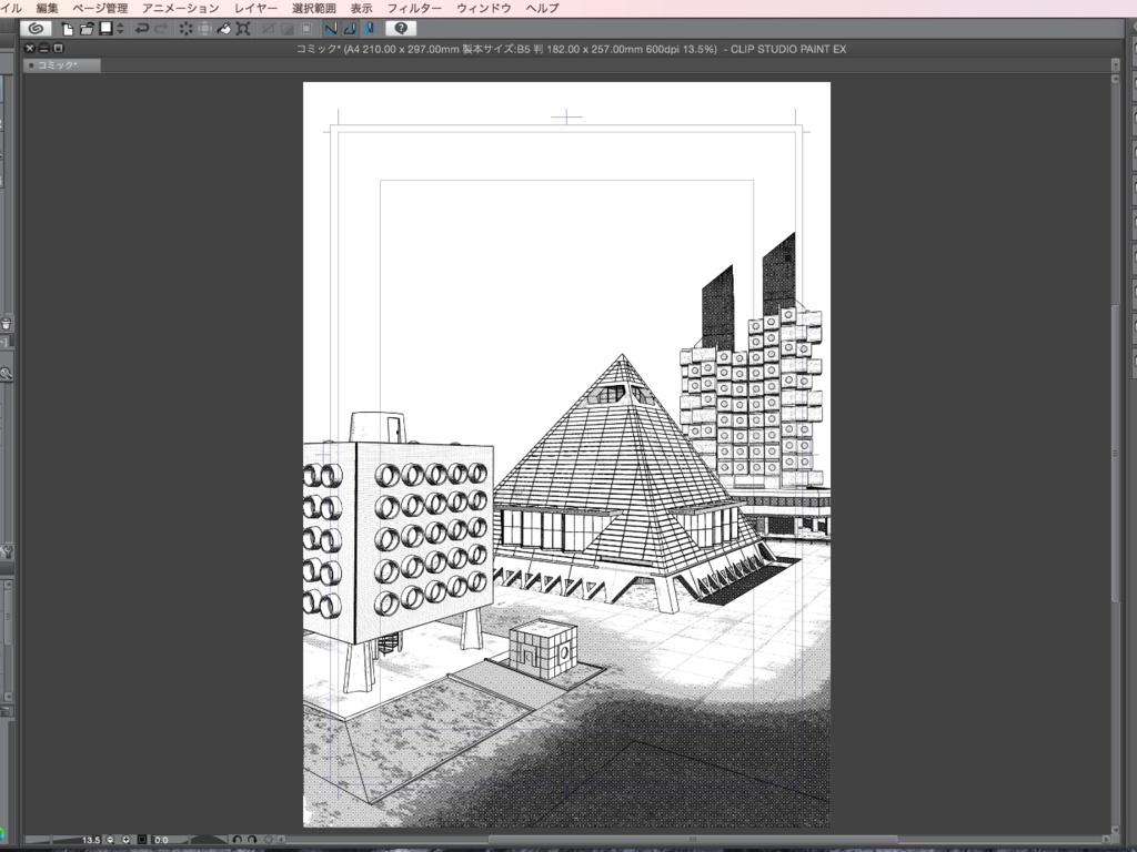 漫画背景用3D素材_「今は無き建築」(CLIP STUDIO PAINT用 3Dオブジェクト.cs3o)