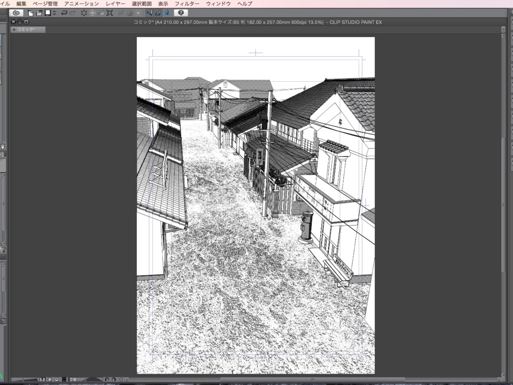 漫画背景用3D素材_「昭和初期風の街並み」(CLIP STUDIO PAINT用 3Dオブジェクト.cs3o)