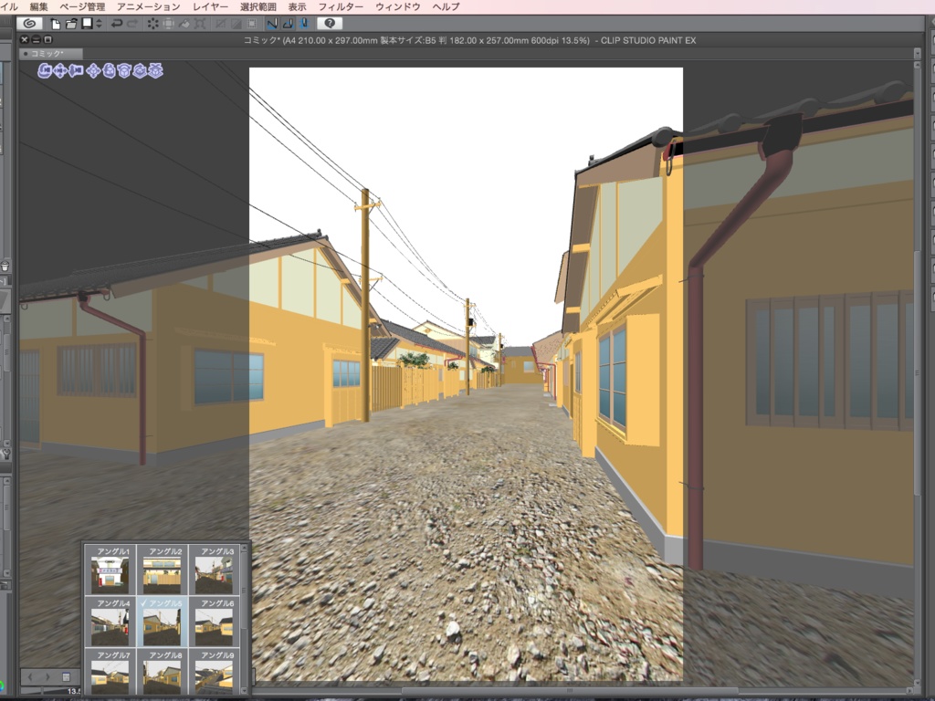 漫画背景用3D素材_「昭和初期風の街並み」(CLIP STUDIO PAINT用 3Dオブジェクト.cs3o)