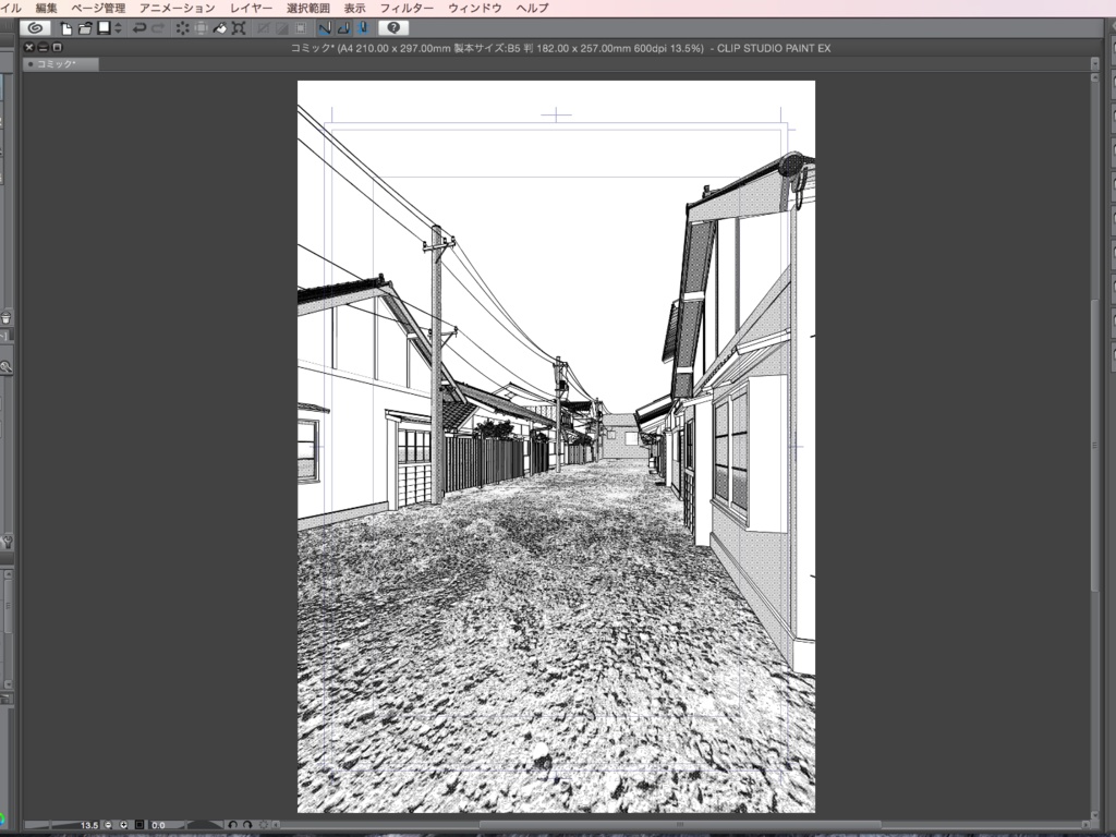 漫画背景用3D素材_「昭和初期風の街並み」(CLIP STUDIO PAINT用 3Dオブジェクト.cs3o)
