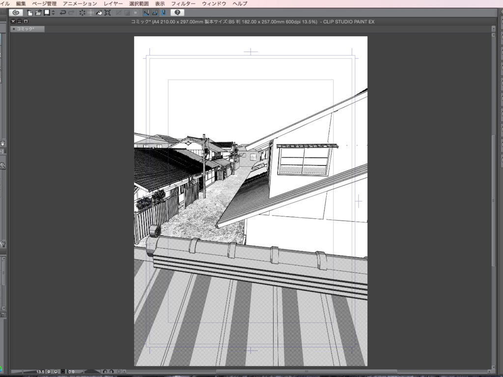 漫画背景用3D素材_「昭和初期風の街並み」(CLIP STUDIO PAINT用 3Dオブジェクト.cs3o)