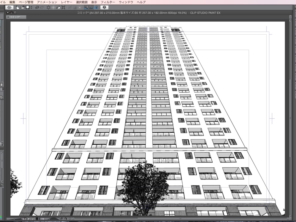 漫画背景用3D素材「高層マンション」(CLIP STUDIO用 3Dオブジェクト.cs3o)