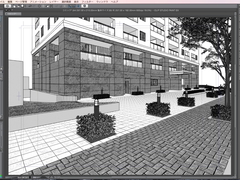 漫画背景用3D素材「高層マンション」(CLIP STUDIO用 3Dオブジェクト.cs3o)
