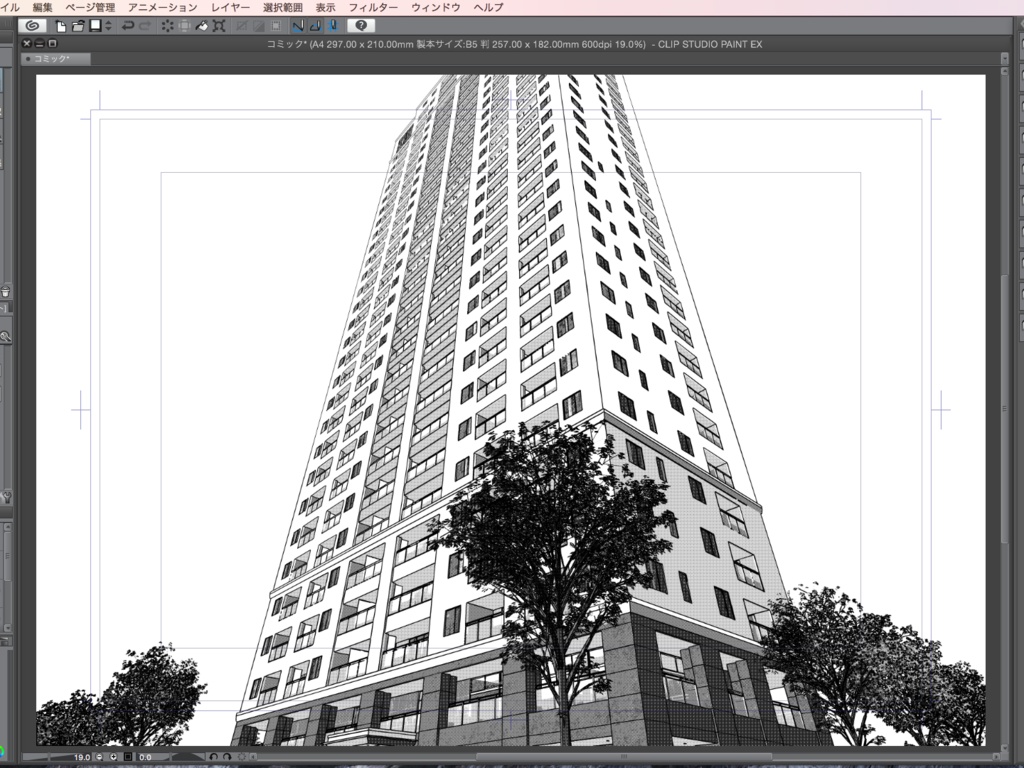 漫画背景用3D素材「高層マンション」(CLIP STUDIO用 3Dオブジェクト.cs3o)