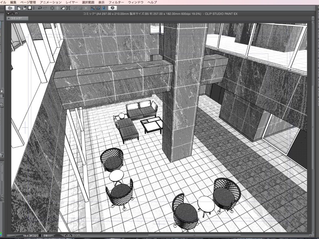 漫画背景用3D素材「高層マンション」(CLIP STUDIO用 3Dオブジェクト.cs3o)