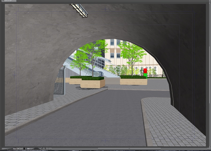 漫画背景用3D素材「渋谷宮下パーク」(CLIP STUDIO用 3Dオブジェクト.cs3o)