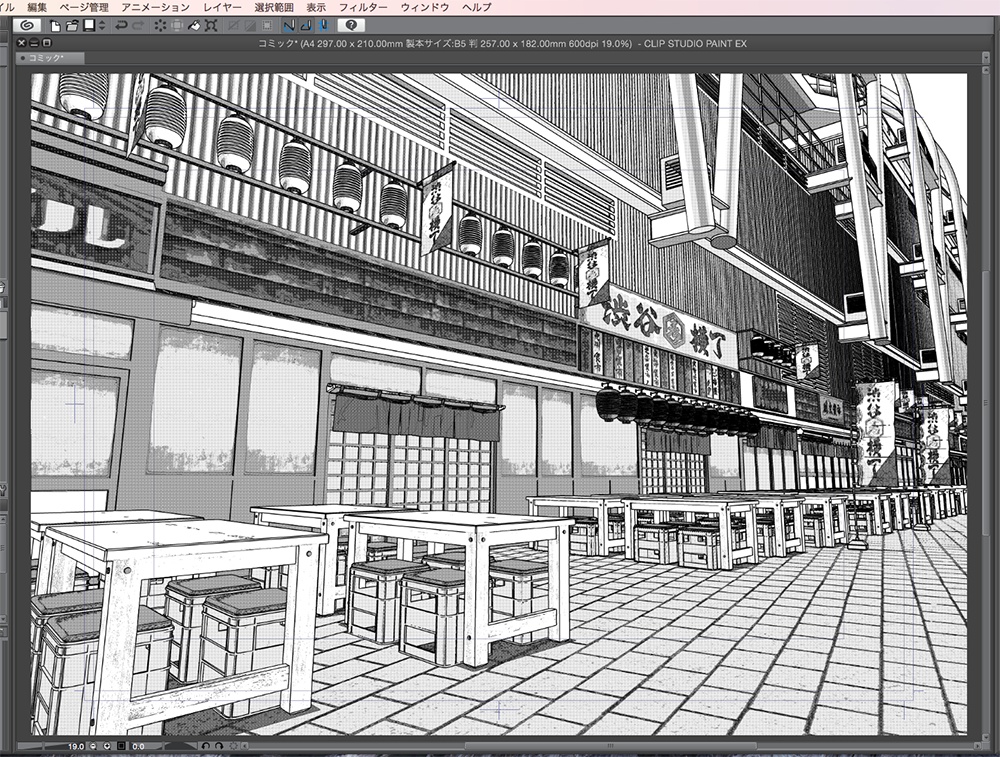 漫画背景用3D素材「渋谷宮下パーク」(CLIP STUDIO用 3Dオブジェクト.cs3o)