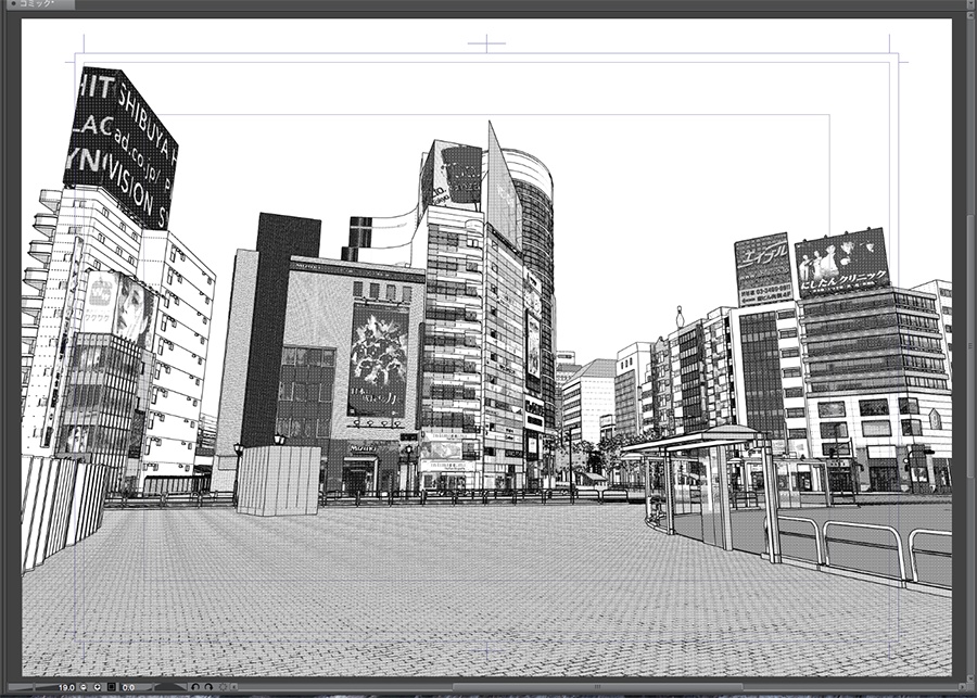 漫画背景用3D素材「渋谷宮下パーク」(CLIP STUDIO用 3Dオブジェクト.cs3o)