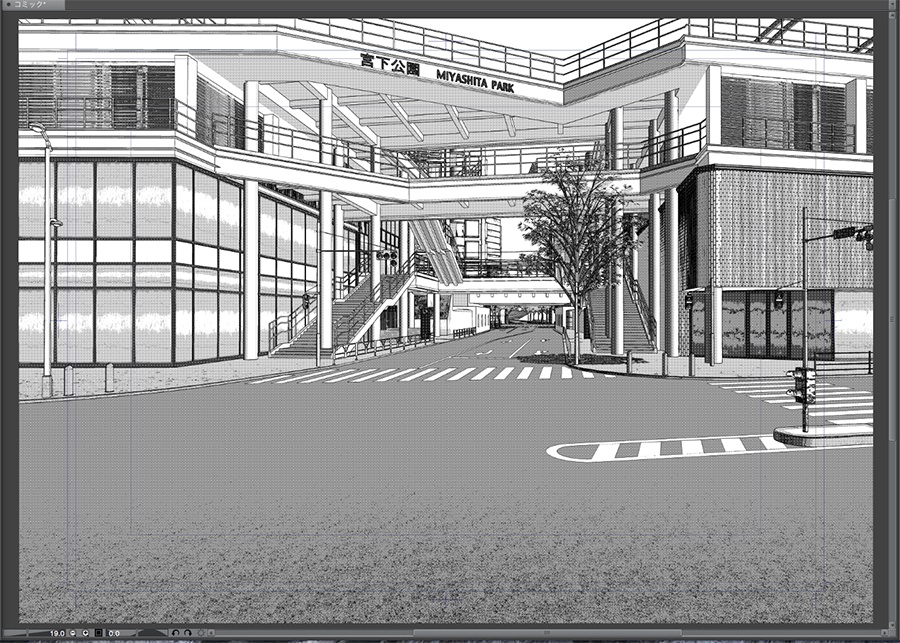 漫画背景用3D素材「渋谷宮下パーク」(CLIP STUDIO用 3Dオブジェクト.cs3o)