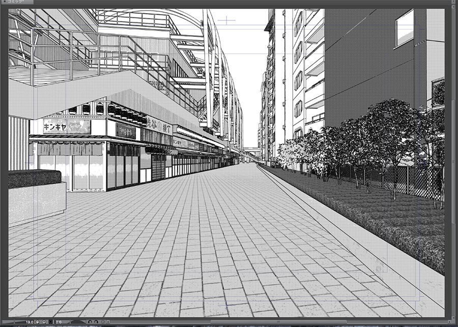 漫画背景用3D素材「渋谷宮下パーク」(CLIP STUDIO用 3Dオブジェクト.cs3o)