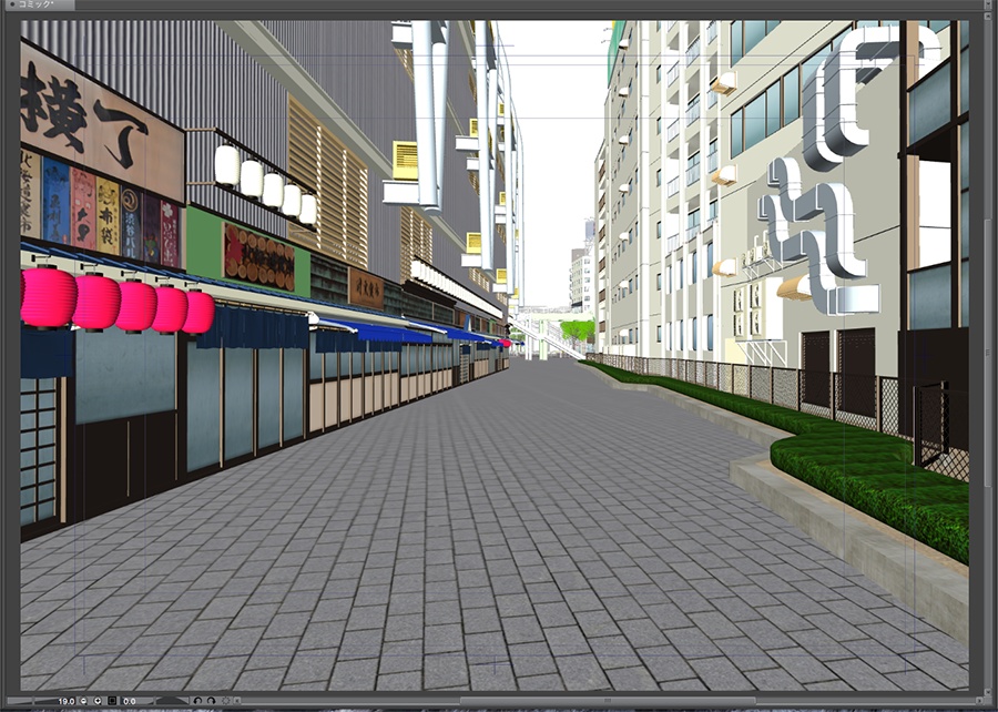 漫画背景用3D素材「渋谷宮下パーク」(CLIP STUDIO用 3Dオブジェクト.cs3o)