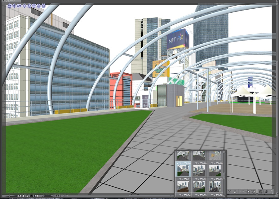 漫画背景用3D素材「渋谷宮下パーク」(CLIP STUDIO用 3Dオブジェクト.cs3o)