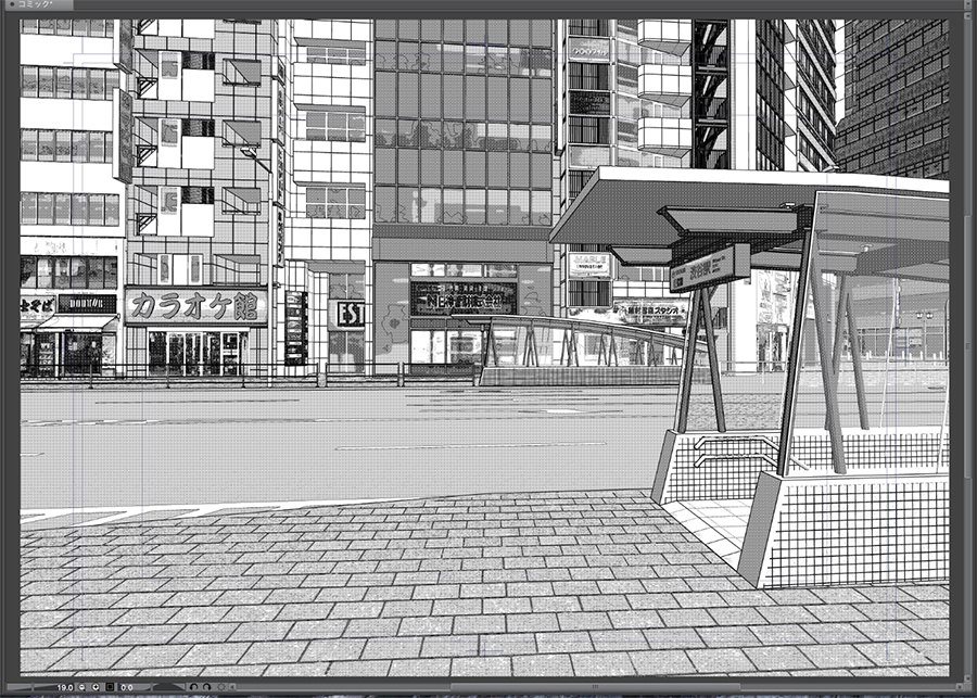 漫画背景用3D素材「渋谷宮下パーク」(CLIP STUDIO用 3Dオブジェクト.cs3o)