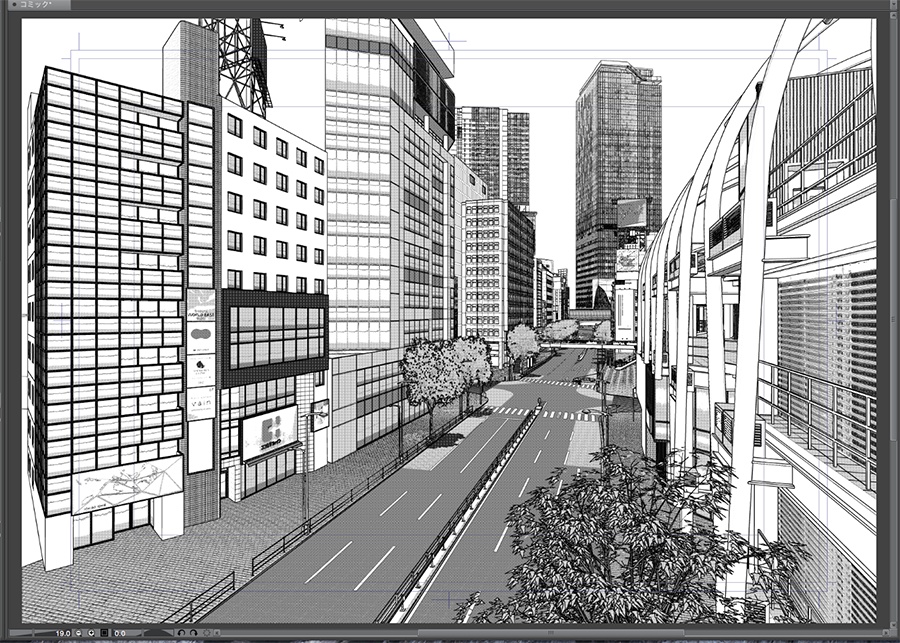 漫画背景用3D素材「渋谷宮下パーク」(CLIP STUDIO用 3Dオブジェクト.cs3o)