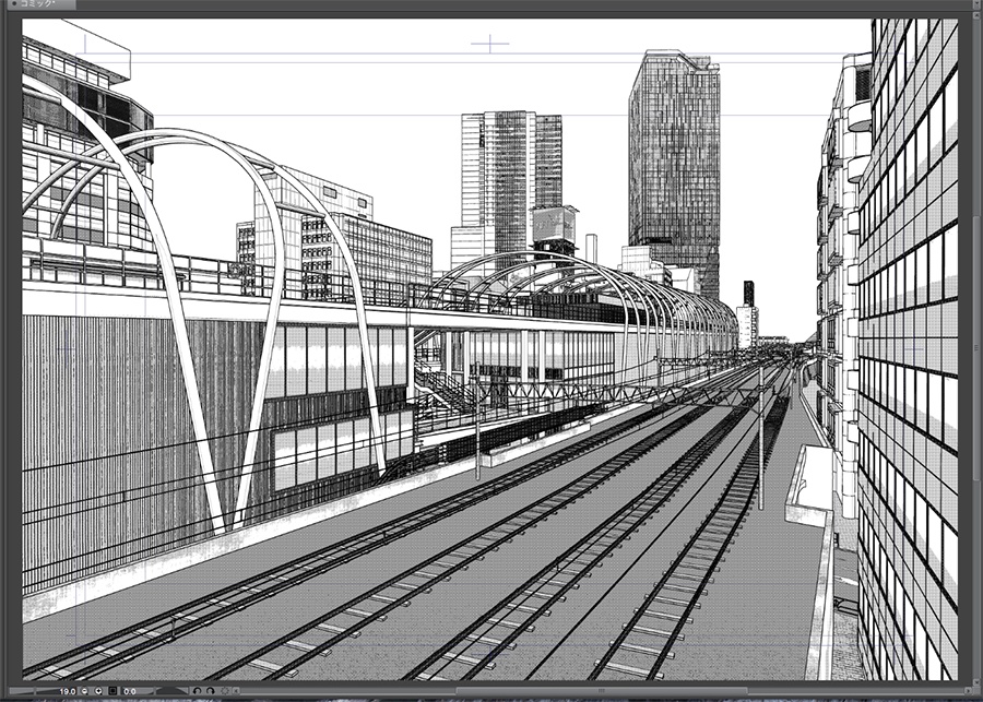 漫画背景用3D素材「渋谷宮下パーク」(CLIP STUDIO用 3Dオブジェクト.cs3o)
