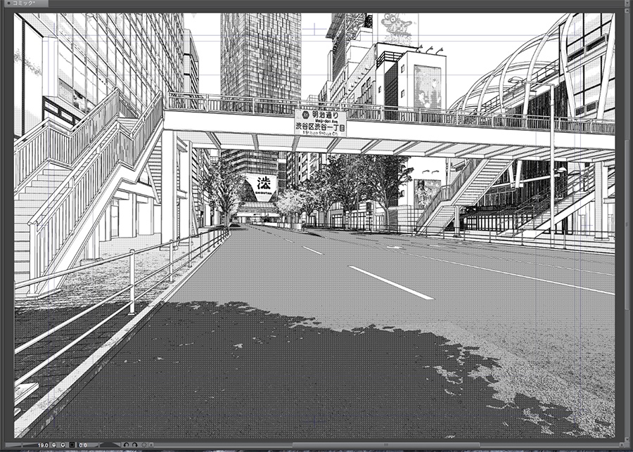 漫画背景用3D素材「渋谷宮下パーク」(CLIP STUDIO用 3Dオブジェクト.cs3o)