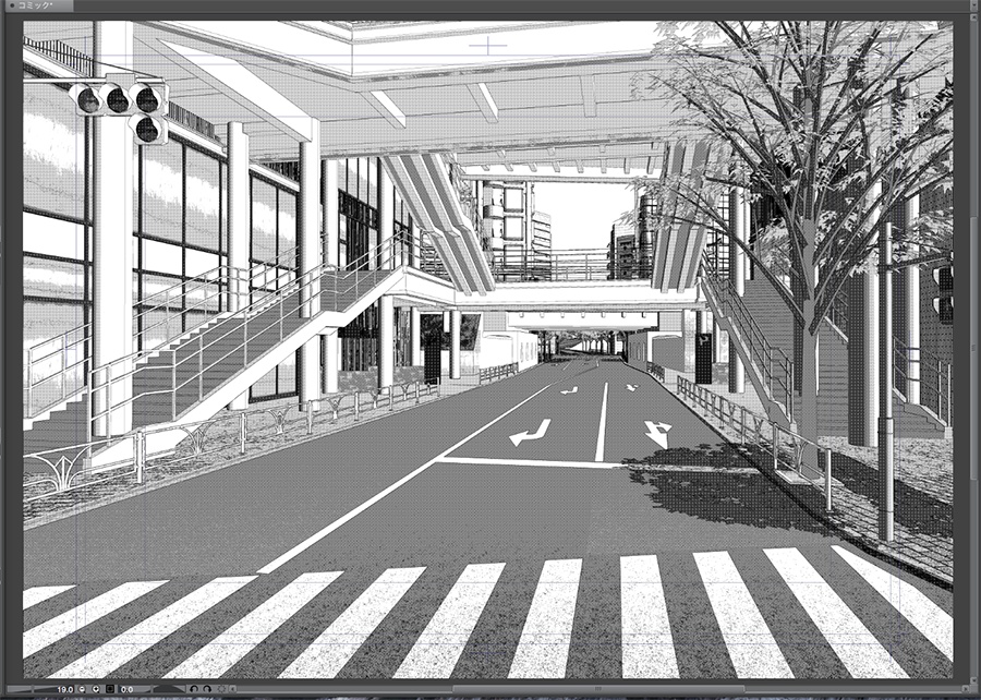 漫画背景用3D素材「渋谷宮下パーク」(CLIP STUDIO用 3Dオブジェクト.cs3o)