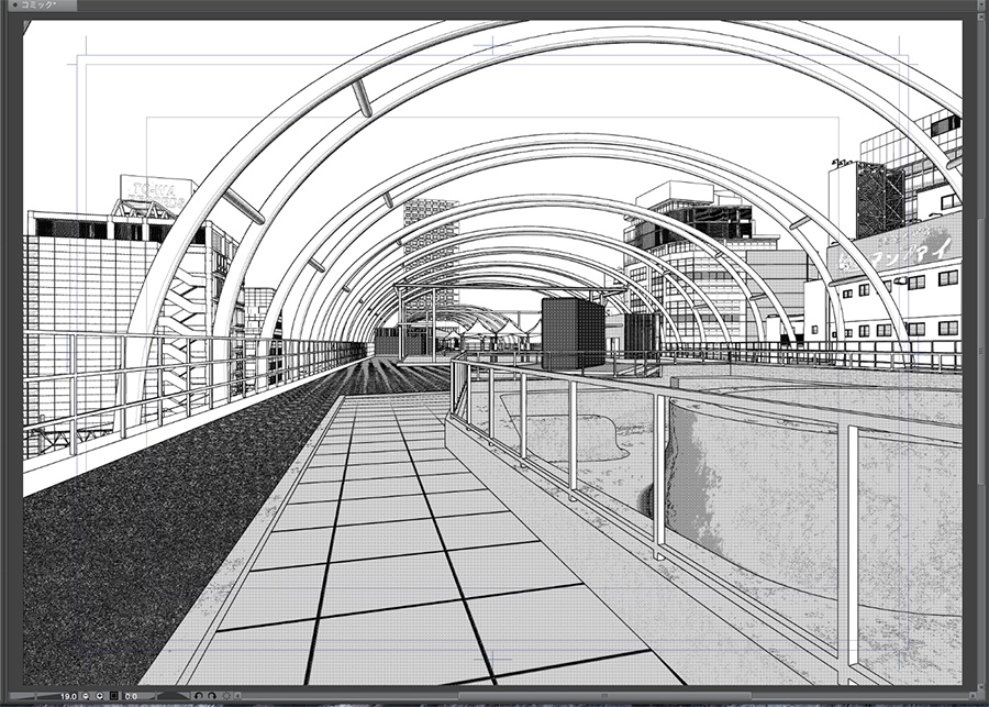 漫画背景用3D素材「渋谷宮下パーク」(CLIP STUDIO用 3Dオブジェクト.cs3o)