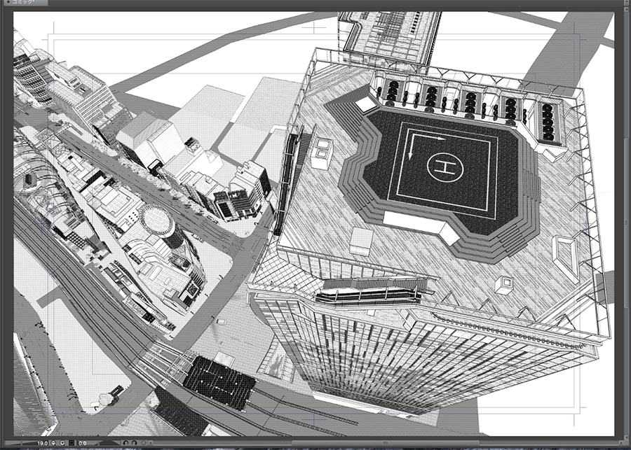 漫画背景用3D素材「渋谷宮下パーク」(CLIP STUDIO用 3Dオブジェクト.cs3o)