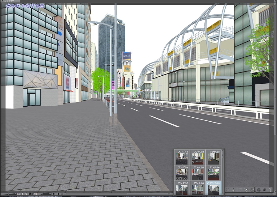 漫画背景用3D素材「渋谷宮下パーク」(CLIP STUDIO用 3Dオブジェクト.cs3o)