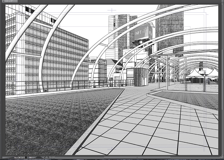 漫画背景用3D素材「渋谷宮下パーク」(CLIP STUDIO用 3Dオブジェクト.cs3o)