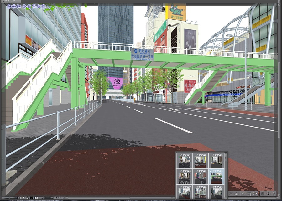 漫画背景用3D素材「渋谷宮下パーク」(CLIP STUDIO用 3Dオブジェクト.cs3o)