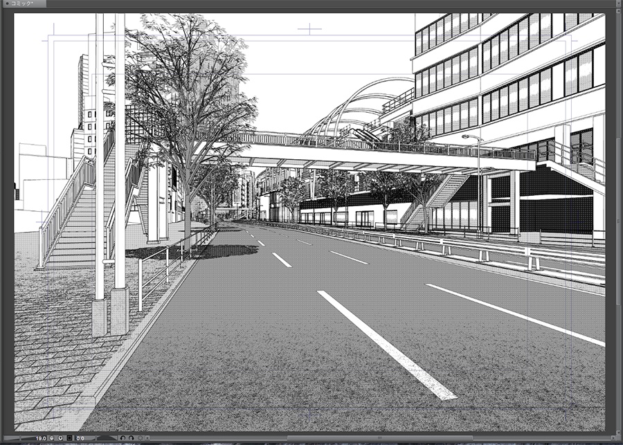 漫画背景用3D素材「渋谷宮下パーク」(CLIP STUDIO用 3Dオブジェクト.cs3o)