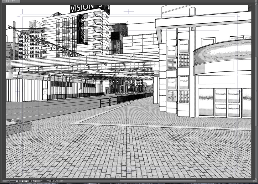 漫画背景用3D素材「渋谷宮下パーク」(CLIP STUDIO用 3Dオブジェクト.cs3o)