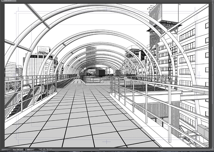 漫画背景用3D素材「渋谷宮下パーク」(CLIP STUDIO用 3Dオブジェクト.cs3o)