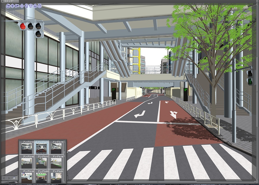 漫画背景用3D素材「渋谷宮下パーク」(CLIP STUDIO用 3Dオブジェクト.cs3o)