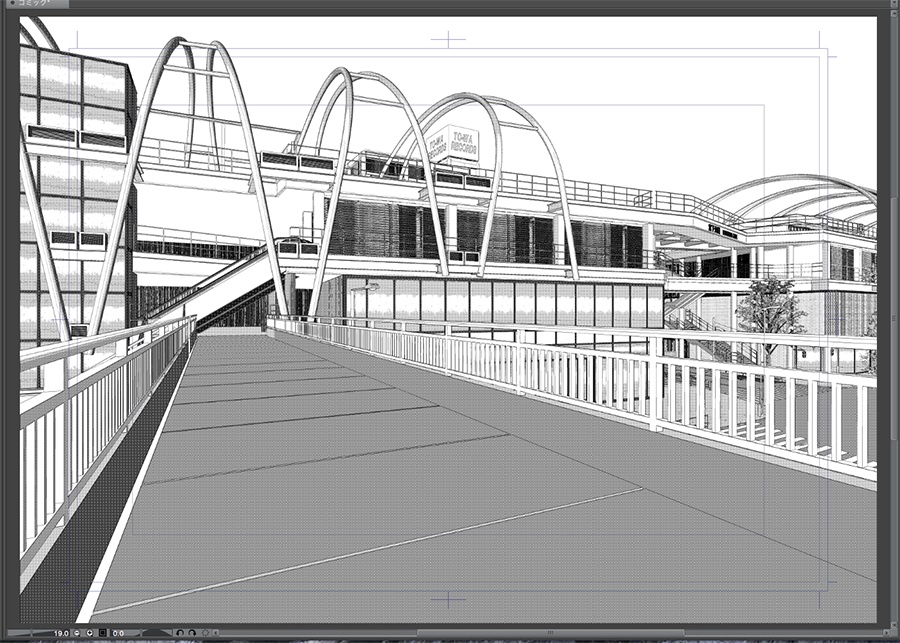 漫画背景用3D素材「渋谷宮下パーク」(CLIP STUDIO用 3Dオブジェクト.cs3o)