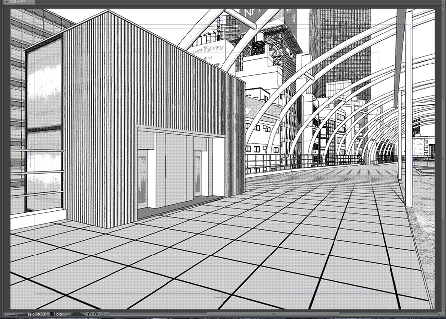 漫画背景用3D素材「渋谷宮下パーク」(CLIP STUDIO用 3Dオブジェクト.cs3o)