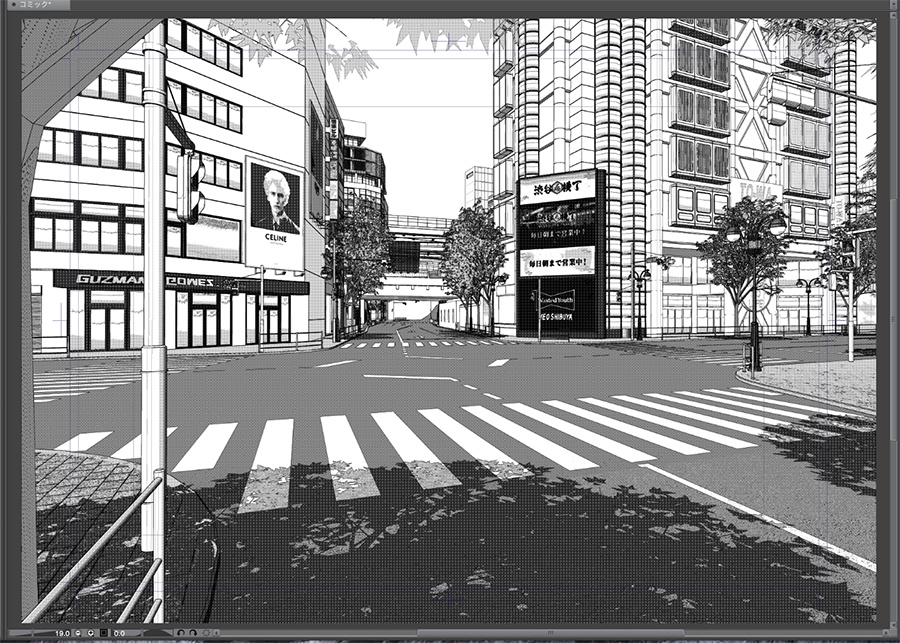 漫画背景用3D素材「渋谷宮下パーク」(CLIP STUDIO用 3Dオブジェクト.cs3o)