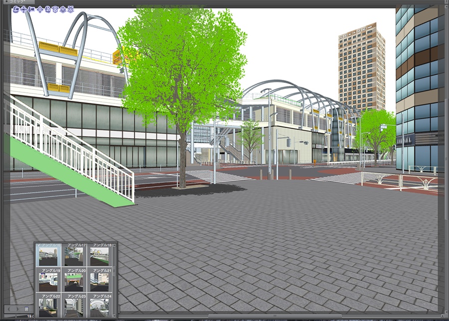 漫画背景用3D素材「渋谷宮下パーク」(CLIP STUDIO用 3Dオブジェクト.cs3o)