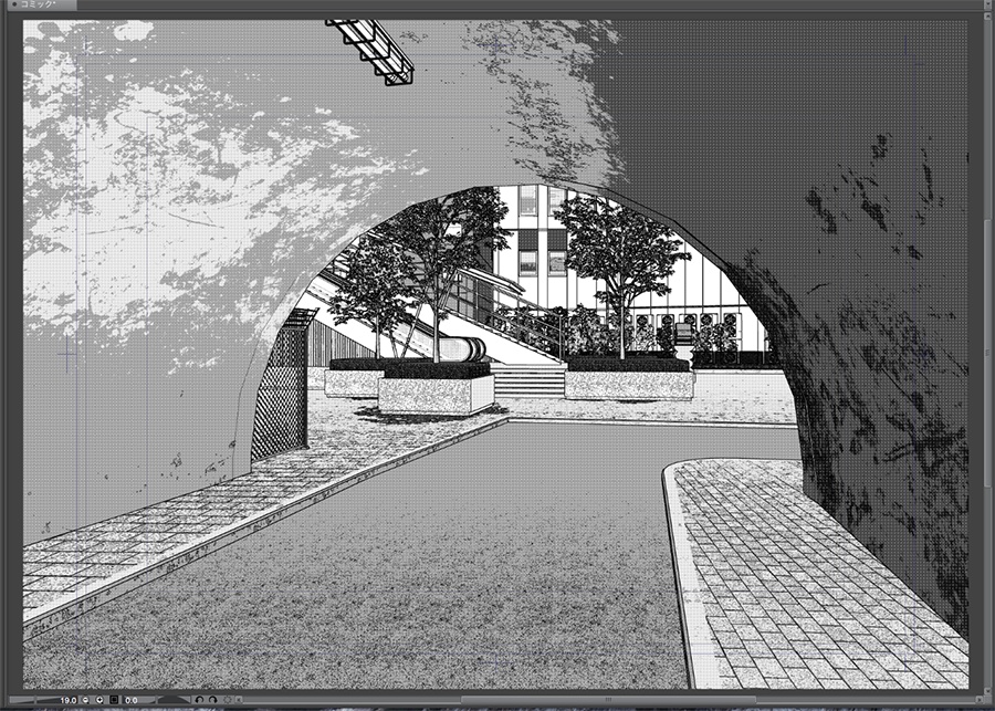 漫画背景用3D素材「渋谷宮下パーク」(CLIP STUDIO用 3Dオブジェクト.cs3o)