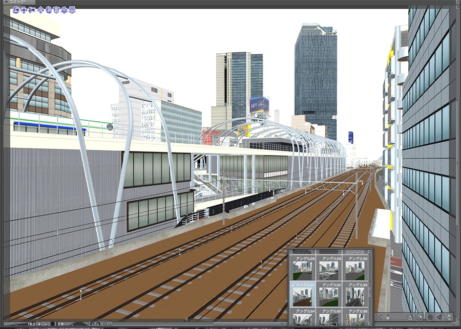 漫画背景用3D素材「渋谷宮下パーク」(CLIP STUDIO用 3Dオブジェクト.cs3o)