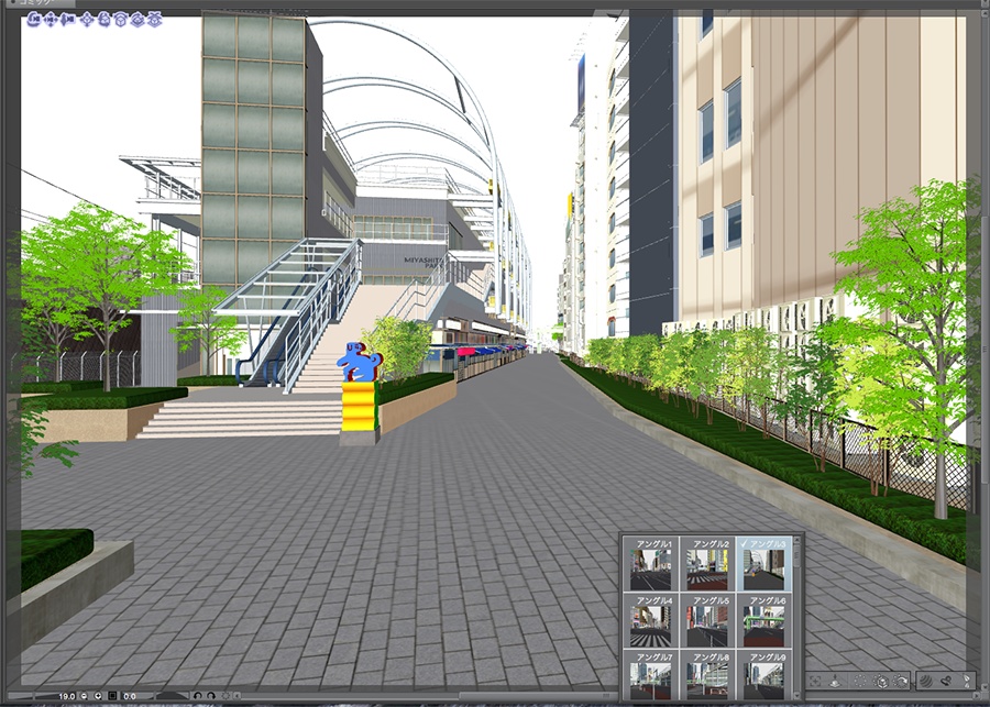 漫画背景用3D素材「渋谷宮下パーク」(CLIP STUDIO用 3Dオブジェクト.cs3o)