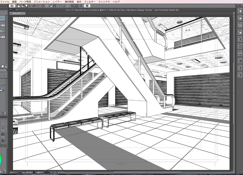 漫画背景用3D素材「廃墟ビル」(CLIP STUDIO用 3Dオブジェクト.cs3o)