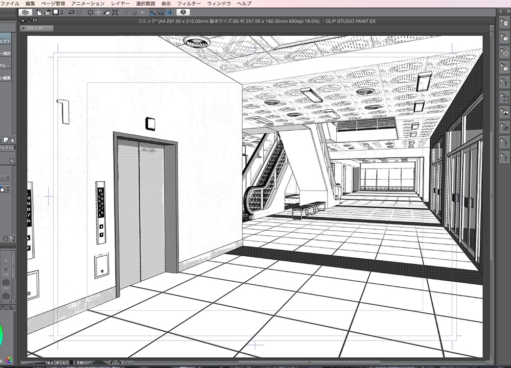 漫画背景用3D素材「廃墟ビル」(CLIP STUDIO用 3Dオブジェクト.cs3o)