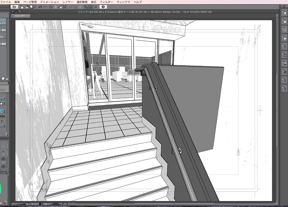 漫画背景用3D素材「廃墟ビル」(CLIP STUDIO用 3Dオブジェクト.cs3o)